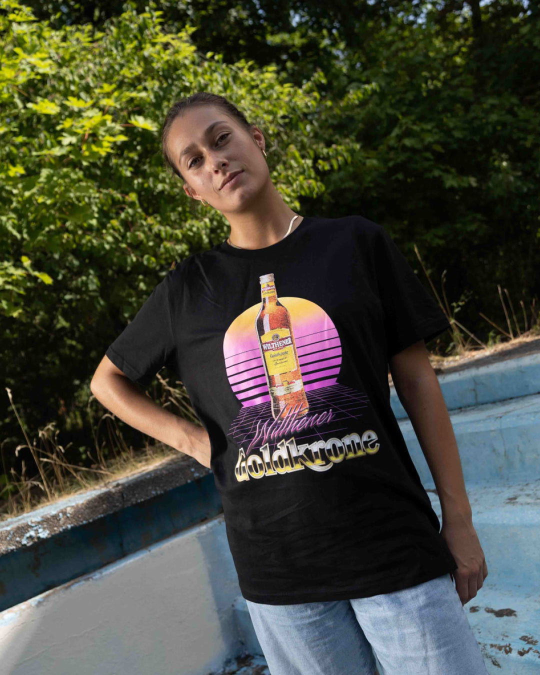 WILTHENER Goldkrone T-Shirt 80s Schwarz